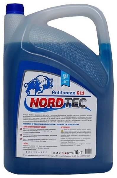 Антифриз NORDTEC NORDTEC ANTIFREEZE-40 G11 СИНИЙ 10КГ