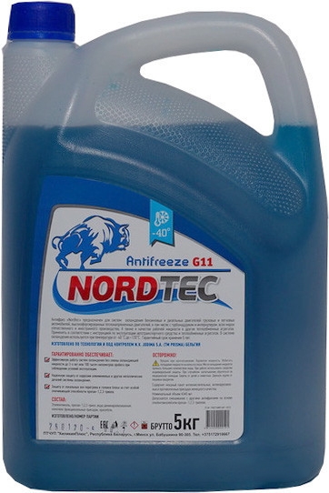 Антифриз NORDTEC NORDTEC ANTIFREEZE-40 G11 СИНИЙ 5КГ