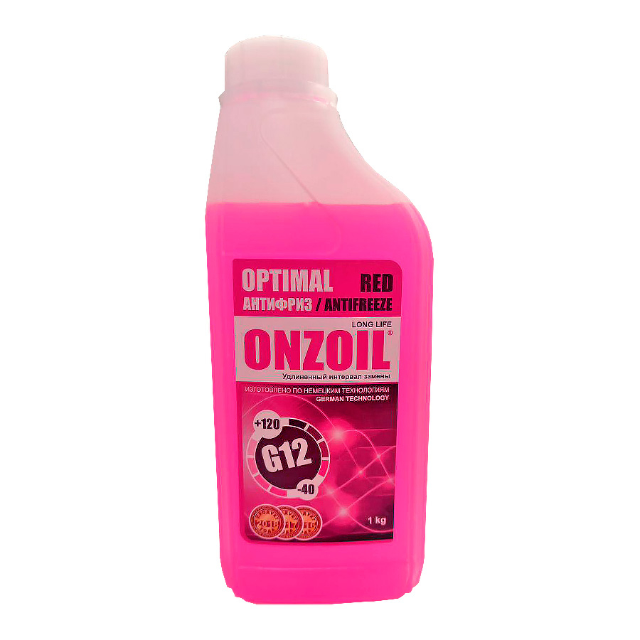 Антифриз ONZOIL ONZOIL OPTIMAL G12 RED 0,9 Л  1 КГ (КРАСНЫЙ)