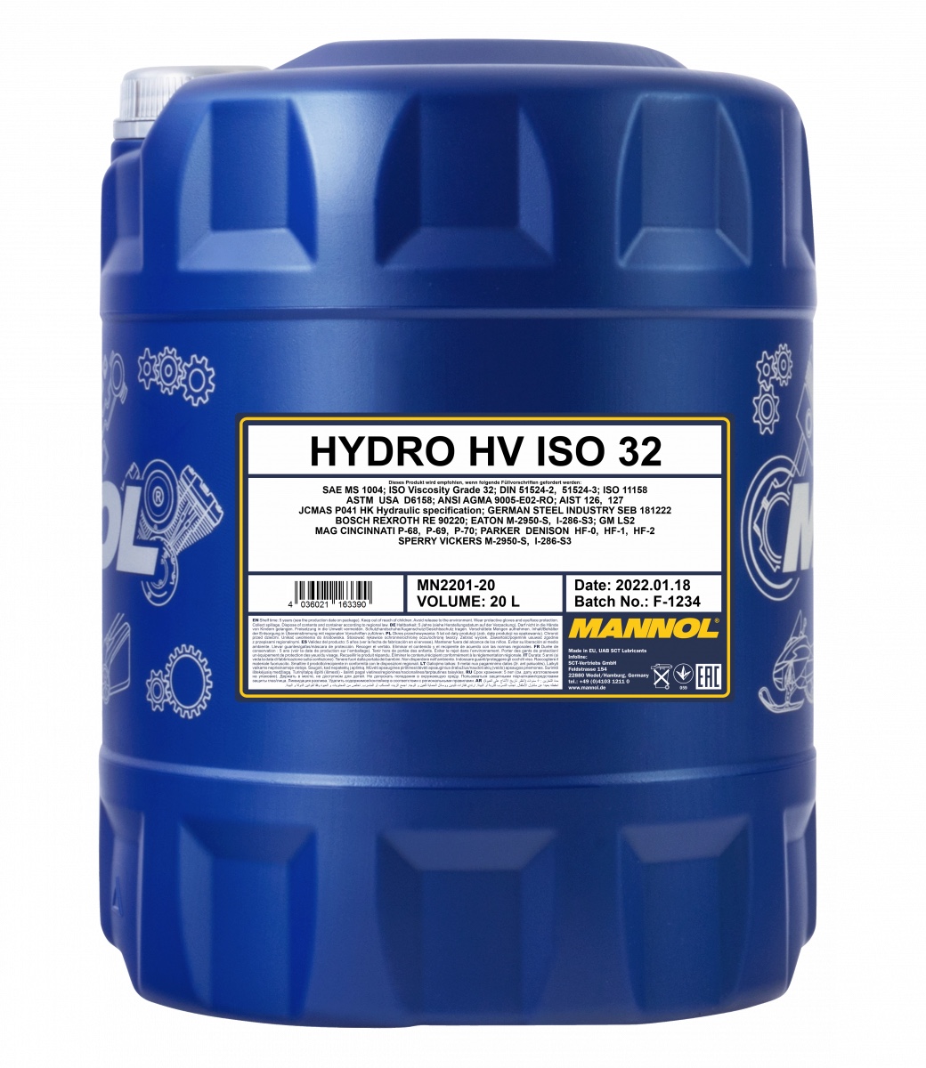 Масло гидравлическое Mannol Hydro HV ISO 32 20 л