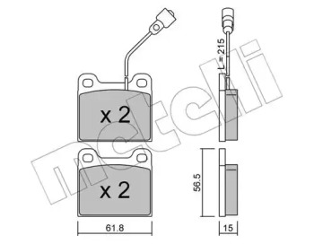 Комплект тормозных колодок 22-0003-2 METELLI