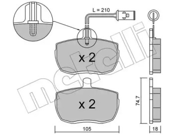 Комплект тормозных колодок 22-0016-2 METELLI