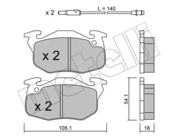 Комплект тормозных колодок 22-0037-2 METELLI