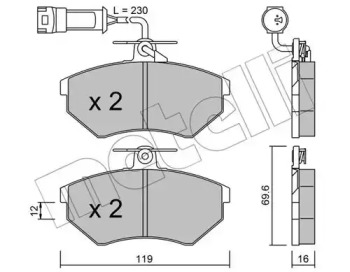 Комплект тормозных колодок 22-0050-4 METELLI