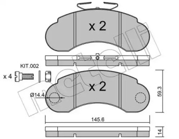 Комплект тормозных колодок 22-0055-1 METELLI