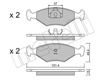 Комплект тормозных колодок 22-0057-5 METELLI