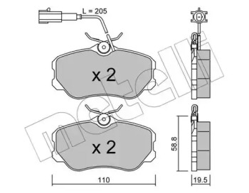 Комплект тормозных колодок 22-0074-0 METELLI