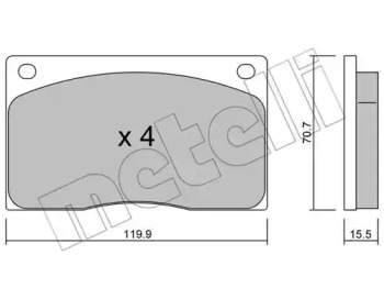 Комплект тормозных колодок 22-0089-0 METELLI