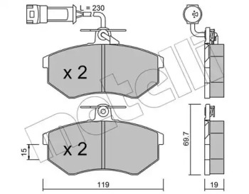 Комплект тормозных колодок 22-0148-1 METELLI