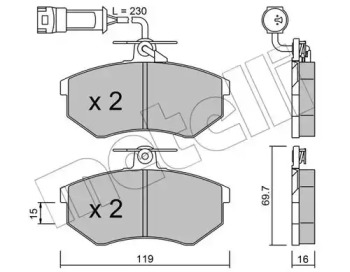 Комплект тормозных колодок 22-0148-3 METELLI