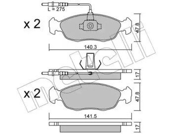 Комплект тормозных колодок 22-0156-0 METELLI