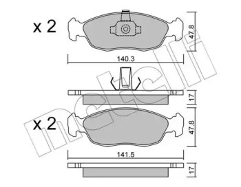 Комплект тормозных колодок 22-0156-1 METELLI