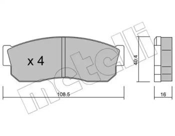 Комплект тормозных колодок 22-0202-1 METELLI