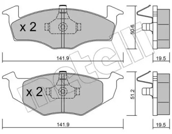 Комплект тормозных колодок 22-0206-1 METELLI