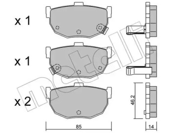 Комплект тормозных колодок 22-0362-0 METELLI