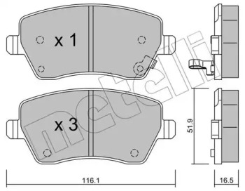 Комплект тормозных колодок 22-0485-1 METELLI