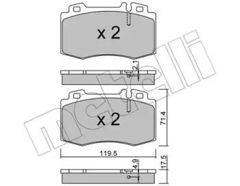 Комплект тормозных колодок 22-0563-5 METELLI