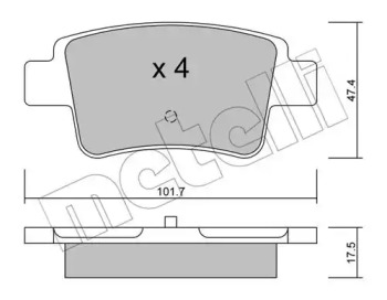 Комплект тормозных колодок 22-0705-0 METELLI