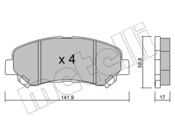 Комплект тормозных колодок 22-0792-0 METELLI