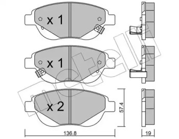 Комплект тормозных колодок 22-0948-1 METELLI