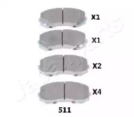 Комплект тормозных колодок PA-511AF JAPANPARTS