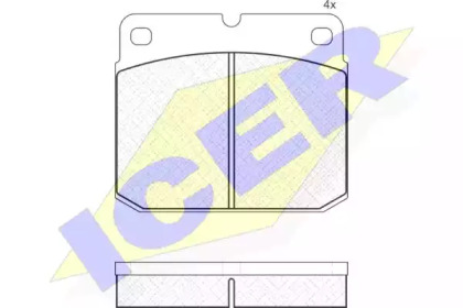 Комплект тормозных колодок 121029 ICER