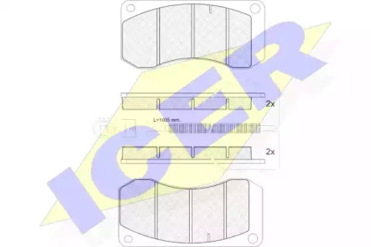Комплект тормозных колодок 151244 ICER