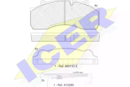 Комплект тормозных колодок 151437-118 ICER