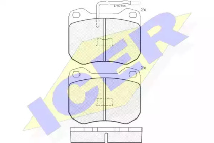 Комплект тормозных колодок 180198 ICER