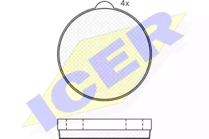 Комплект тормозных колодок 180245 ICER