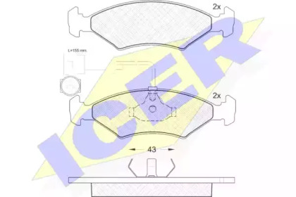 Комплект тормозных колодок 180355 ICER