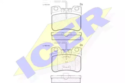 Комплект тормозных колодок 180788 ICER