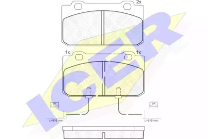 Комплект тормозных колодок 180943 ICER