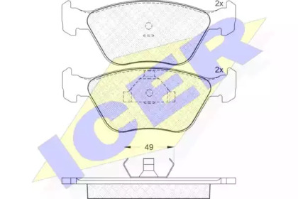 Комплект тормозных колодок 180952 ICER