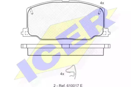 Комплект тормозных колодок 181004 ICER