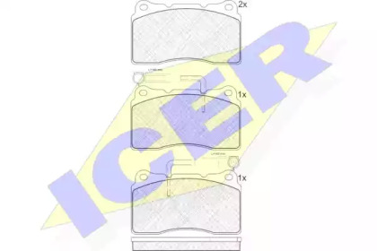 Комплект тормозных колодок 181279 ICER