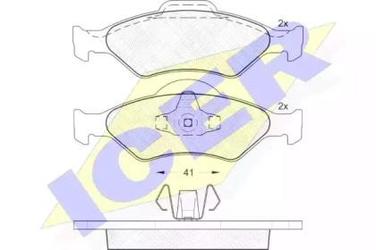Комплект тормозных колодок 181344 ICER