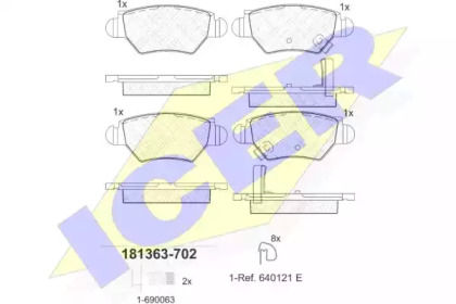 Комплект тормозных колодок 181363-702 ICER