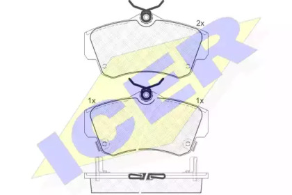 Комплект тормозных колодок 181378 ICER