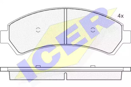 Комплект тормозных колодок 181410 ICER