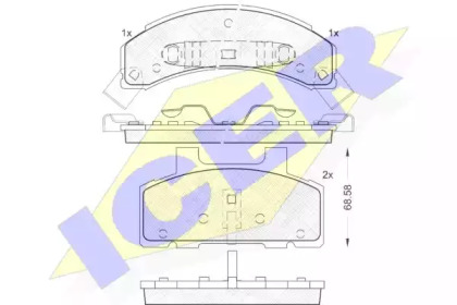 Комплект тормозных колодок 181414 ICER