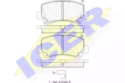 Комплект тормозных колодок 181589 ICER