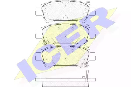 Комплект тормозных колодок 181608 ICER