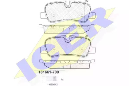 Комплект тормозных колодок 181661-700 ICER