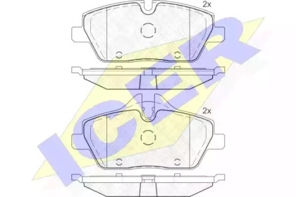 Комплект тормозных колодок 181662 ICER