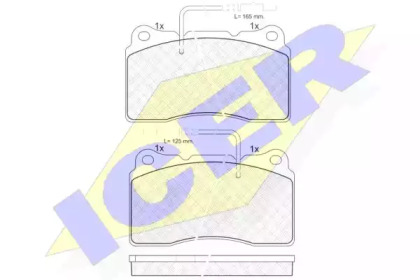 Комплект тормозных колодок 181699 ICER