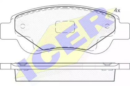 Комплект тормозных колодок 181702 ICER