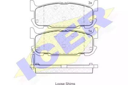 Комплект тормозных колодок 181738 ICER