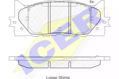 Комплект тормозных колодок 181764 ICER