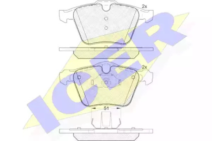 Комплект тормозных колодок 181805 ICER